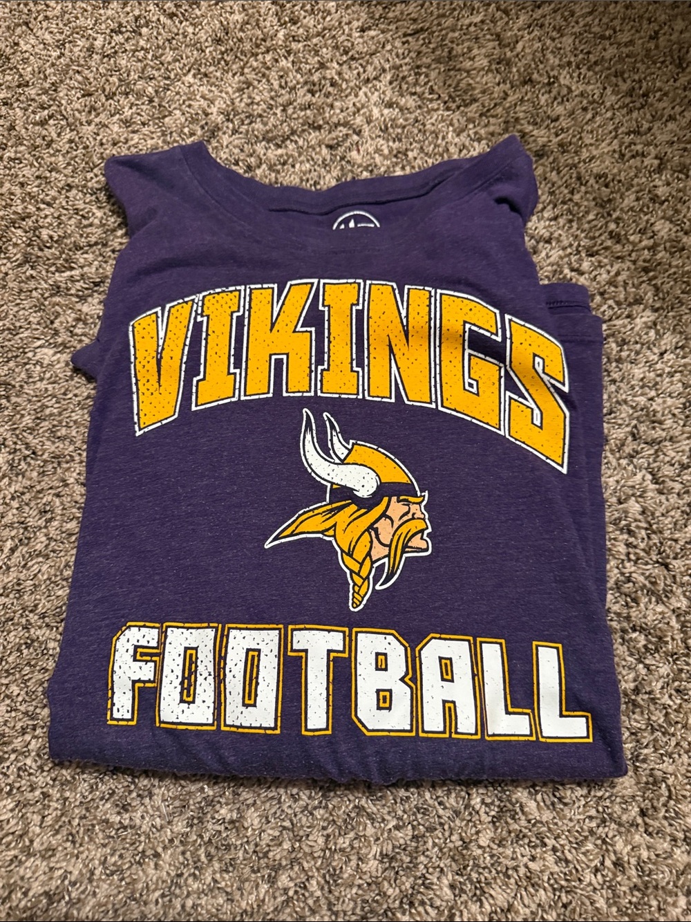 Purple Vikings Football Graphic T-Shirt long sleeve